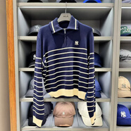 美職棒（MLB）韓國代購陳先生韓國站mlb針織衫毛衣條紋女款3FKPV0244 藏青色 XS