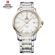 瑞士軍表（SWISS MILITARY）瑞士原裝進(jìn)口男表休閑商務(wù)防水100米藍寶石鏡面五年聯(lián)保生日禮物 白盤(pán)-間金34039.05