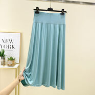 半身裙女2025春夏莫代爾高腰中長(cháng)款垂感休閑睡裙遮胯a字包臀長(cháng)裙 豆綠色 L L建議80-110斤