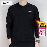 耐克（NIKE）衛衣男士25冬季新款運動(dòng)服裝跑步長(cháng)袖針織圓領(lǐng)外套加絨保暖套頭衫 加絨內里/偏大一碼/曬圖退5/建議拍小一碼 L 【175】體重130~150斤左右