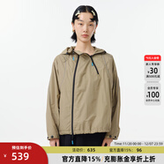 幻走（MOVEUP）2025春季新款.FUN系列連帽撞色丈根設計師短款防曬服女 卡其 S