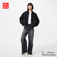 優(yōu)衣庫女裝寬松直筒牛仔褲/水洗產(chǎn)品/闊感褲474934 479001 479001/07青灰色 24 /155/62A