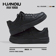 環(huán)球黑武士黑色男鞋2025新款秋季新款百搭運動(dòng)小黑鞋子男休閑板鞋 黑色 全黑 41