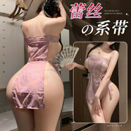 臻媚睡衣女情趣內衣方便老公抹胸蕾絲裙丁字褲套裝夫妻刺激 紫色 0492