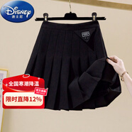 迪士尼（Disney）女童百褶裙JK裙子洋氣2025新款春夏秋冬季學(xué)院風(fēng)兒童aA字半身裙潮 黑色半身短裙【西裝面料】 160 碼 建議身高150cm