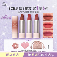3CE口紅唇絨三支裝套組唇膏圍爐棕干枯花蕾編織晨曦生日禮物圣誕