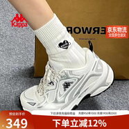 卡帕（Kappa）女鞋運動(dòng)跑步鞋子女秋冬季新款老爹鞋軟底增高休閑鞋女 奧運灰 38