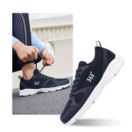 運動(dòng)鞋男鞋秋季軟底跑鞋2025新款男士爸爸鞋網(wǎng)面透氣跑鞋男款 深夜藍361度白 40 40