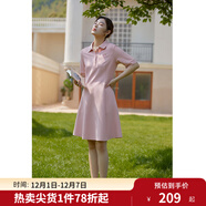 獨束【長(cháng)短可選】大碼女裝POLO領(lǐng)連衣裙夏新款微胖mm遮肉顯瘦 粉色(dy) 2XL