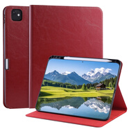 蘋(píng)果【原裝品質(zhì)】感商務(wù)款Apple蘋(píng)果12.9休眠保護皮套真皮2024款p 激情紅(帶筆槽) iPad Air4(10.9英寸)