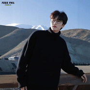 Foss Phil毛衣男女冬季寬松高領(lǐng)純色保暖針織衫內搭上衣3982黑色XL