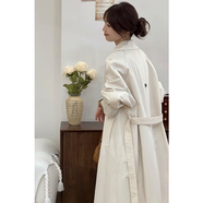 風(fēng)衣女款2025新款白色風(fēng)衣外套女2025春秋季新款小個(gè)子中長(cháng)款高級 米白色 【高品質(zhì)，包郵】 XS （建議100斤以下b