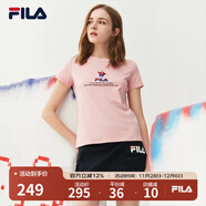 FILA 斐樂(lè )女裝官方女士短袖T恤夏季休閑運動(dòng)內搭t恤運動(dòng)上衣 麥町粉-F51W328152FPK XS （155/76A/XS）