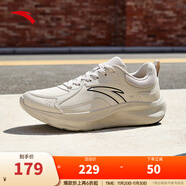 安踏（ANTA）逸塵丨革面緩震輕質(zhì)跑步鞋男黑色通勤運動(dòng)鞋跑鞋輕便防潑水跑鞋男 【革面版】素霧灰-6 40 (男7)