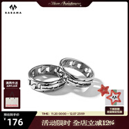 BABAMA【生日禮物男士】babama情侶古巴對戒潮牌輪胎風(fēng)情人節送男友 情侶對戒（52mm+58mm）