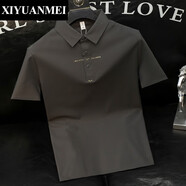 西原美POLO衫男士青年涼感商務(wù)休閑男裝半袖T恤2025夏天薄款體恤痞帥潮T 深灰色 XL