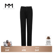 麥檬MM商場(chǎng)同款秋冬百搭簡(jiǎn)約顯瘦黑色直筒牛仔褲599A850201 黑色 M