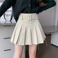 盛昭達超短裙無(wú)內襯蕾絲蓬蓬半身裙女夏季高腰顯瘦粉色蛋糕裙a字短裙子 杏色秋冬 厚款 【送腰帶有內襯】 XL 【建議115-125斤】