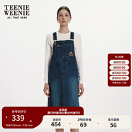 Teenie Weenie小熊春季復古時(shí)尚摩登牛仔裙背帶裙美拉德連衣裙女裝 深藍色 S