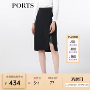 PORTS寶姿女裝 秋冬新品修身收腰半身裙ALL9S003JWP052 BLACK-B M (6)