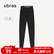 ubras仿牛仔高腰收腹加絨打底褲女保暖時(shí)尚高彈可外穿 黑色平腰款 1條 L
