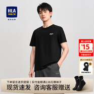 海瀾之家（HLA）短袖t恤男裝24夏季涼感吸濕排汗厚板印花情侶款上衣服男士T恤衫 黑色05 XS 160建議51-56kg