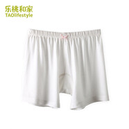 樂桃和家（TAOlifestyle）有機(jī)棉兒童防走光安全褲冰絲莫代爾打底內(nèi)褲女孩平角寬松短褲 暖白（一條裝） 110