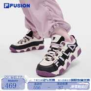 FILA FUSION斐樂(lè )潮牌女鞋復古籃球鞋2025冬季新款時(shí)尚休閑運動(dòng)鞋 黑/雪白-BA 35.5