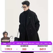 伯爵卓爾駱駝絨羊毛混紡雙面呢大衣男中長(cháng)款2025秋冬新款通勤男裝外套 月夜黑 【2代升級 - 無(wú)內膽】 XL (180)