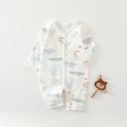 春秋款嬰兒連體衣0-2歲A類(lèi)無(wú)骨100%純棉寶寶哈衣爬服新生兒衣服 動(dòng)物園 80cm （18-21斤）