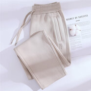 UNAE款灰色直筒新款女衛褲運動(dòng)褲休閑大碼九分2025春秋褲子女厚款拉鏈 卡其它（長(cháng)褲） S