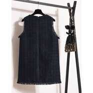 小香風(fēng)連衣裙背心裙馬甲裙女早秋裝大碼胖mm寬松顯瘦直筒裙娃娃裙 裙子[高端精致/學(xué)院風(fēng)/寬松/精致 S(建議80-90斤) 均碼