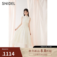 SNIDEL【明星同款】2025春夏蝴蝶結系帶荷葉邊無(wú)袖連衣裙SWFO252071 象牙白 L (2)