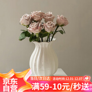 漫生活法式陶瓷花瓶插花水養花瓶擺件客廳輕奢高級感復古美式玫瑰奶油風(fēng)