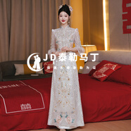 泰勒馬丁秀禾服新娘婚紗2025新款春夏古裝嫁衣結婚禮服敬酒服出閣服 MF008 L