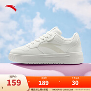 安踏輕松板鞋厚底小白鞋女鞋2025冬季學(xué)生增高百搭運動(dòng)鞋子輕便休閑鞋 【大logo】紙莎白-2 37.5