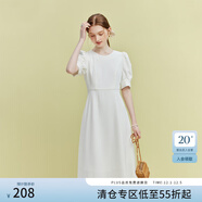 范思藍恩23FS12591法式優(yōu)雅氣質(zhì)連衣裙女夏季后背蝴蝶結鏤空裙子 熒光白 XS