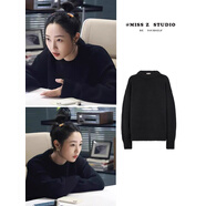 小紅書(shū)爆款白百何明星同款慵懶風(fēng)加厚黑色毛衣女上衣外套20 黑色 S 均碼