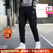 耐克（NIKE）官方 褲子男褲 25秋冬新款棉質(zhì)加厚保暖針織防風(fēng)跑步運動(dòng)褲休閑褲 【加絨工裝褲設計】新到貨/側邊口袋 收口小腳褲 XL