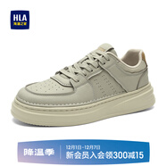 HLA海瀾之家男鞋新款夏透氣網(wǎng)面板鞋男增高厚底小白鞋HAABXM2DAF190 灰色AC 41
