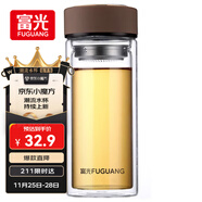 富光 男女士雙層玻璃杯 高硼硅玻璃304茶隔水杯子 帶茶隔泡茶杯500ml