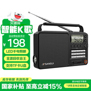 山水（SANSUI）M36老人全頻收音機老年人充電插卡迷你藍牙音箱便攜隨身聽(tīng)FM調頻廣播音響音樂(lè )播放器黑色