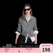 三彩2025冬季新款【抗起球】翻領(lǐng)插肩袖開(kāi)衫寬松針織衫休閑簡(jiǎn)約M 巖灰 L 165/88A