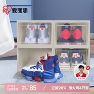 愛(ài)麗思（IRIS）塑料鞋盒透明大號AJ球鞋鞋柜防塵防潮鞋架可疊加鞋子收納盒 4個(gè)裝