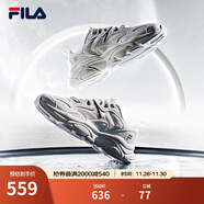 FILA斐樂(lè )女鞋跑步鞋火星二代復古老爹鞋運動(dòng)鞋休閑慢跑鞋MARS Ⅱ 微白/雨霧灰-WA-F12W141116F  37.5