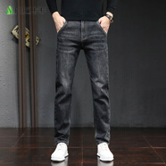 杉杉（FIRS）寬松牛仔褲男直筒2025新款褲子中年闊腿休閑男褲高腰秋季 黑色 28