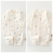 春秋款嬰兒連體衣0-2歲A類(lèi)無(wú)骨100%純棉寶寶哈衣爬服新生兒衣服 奶瓶+樹(shù)葉熊 73cm （15-18斤）