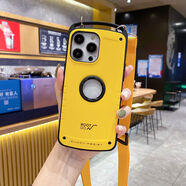 ROOT CO適用蘋(píng)果13promax手機保護殼14plus防摔套12全包11矽膠XSMAX斜跨16promax掛繩XR商務(wù)15軍工保護套7 黃色＋掛繩 iPhone11Pro