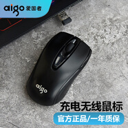 愛(ài)國者（aigo）無(wú)線(xiàn)鼠標電腦筆記本臺式家用男女生辦公適配聯(lián)想戴爾惠普 無(wú)線(xiàn)鼠標 Q721 充電款 黑色 標配