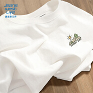 JEANSWEST LIFE真維斯短袖T恤男士純棉透氣夏季男女款半袖體恤青少年寬松五分袖